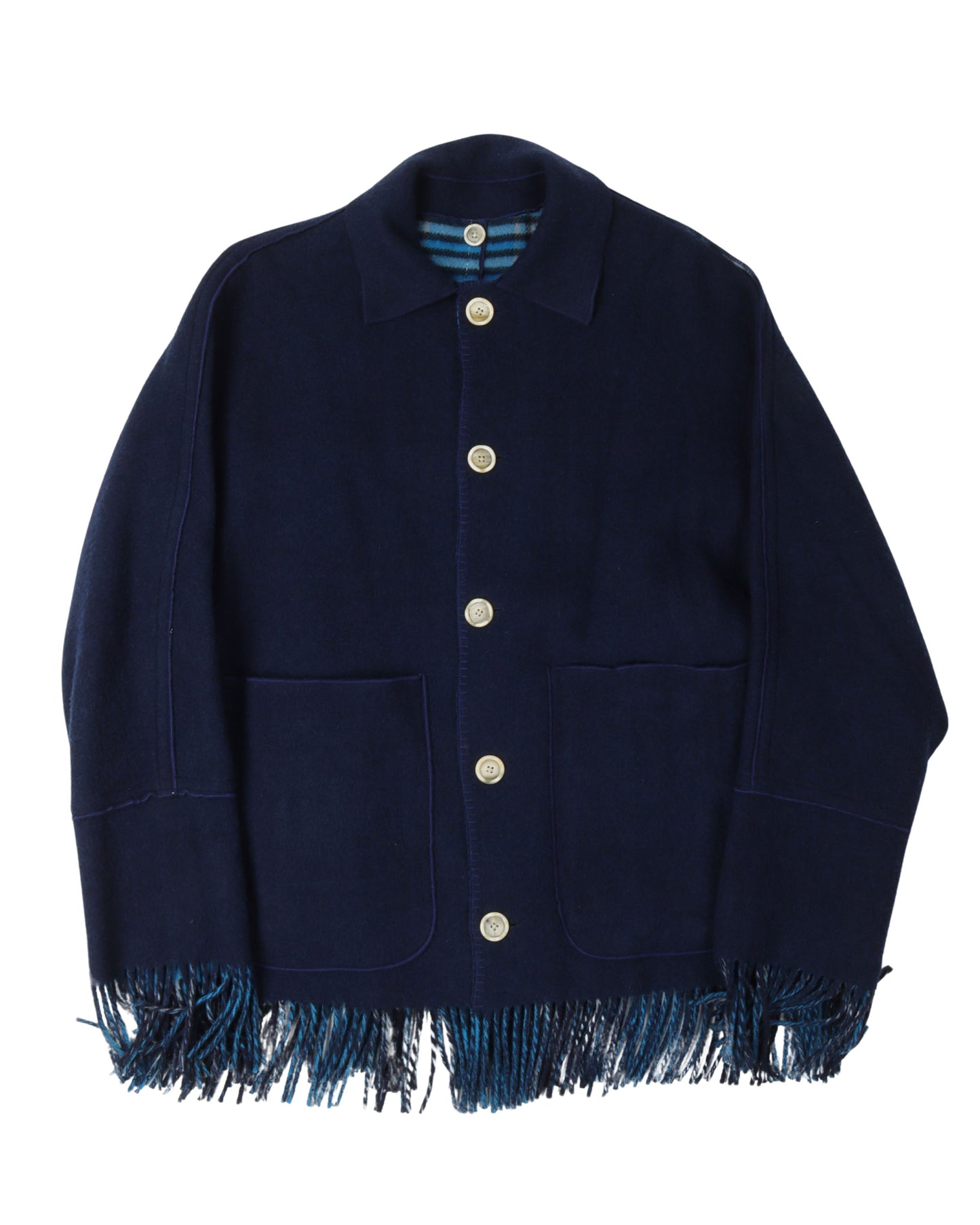 Reversible Fringe Shirt Jacket
