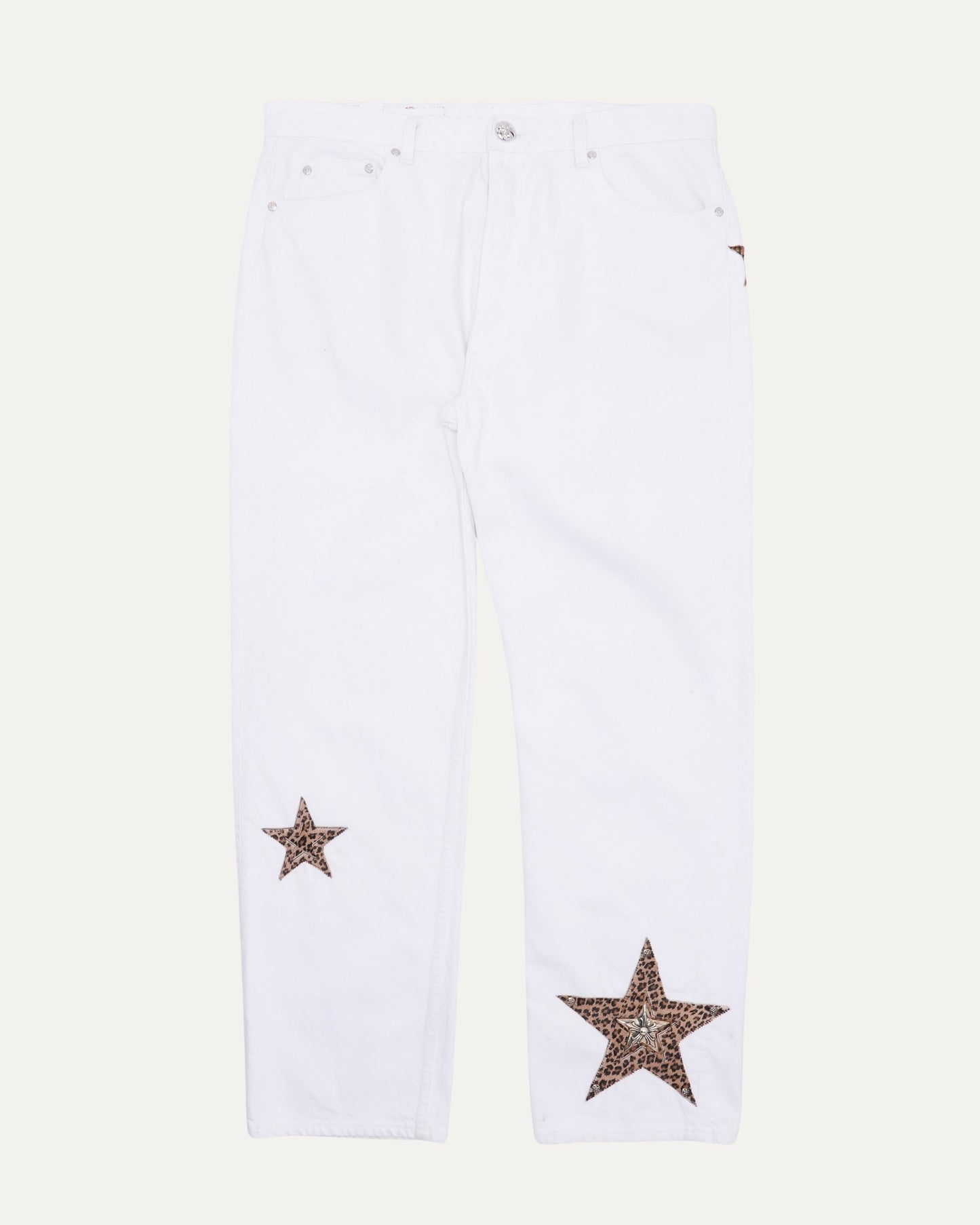 Silver Embellished Levi's Star Patch Jeans