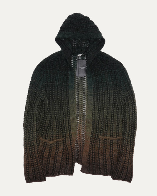 Gradient Hooded Cardigan Sweater