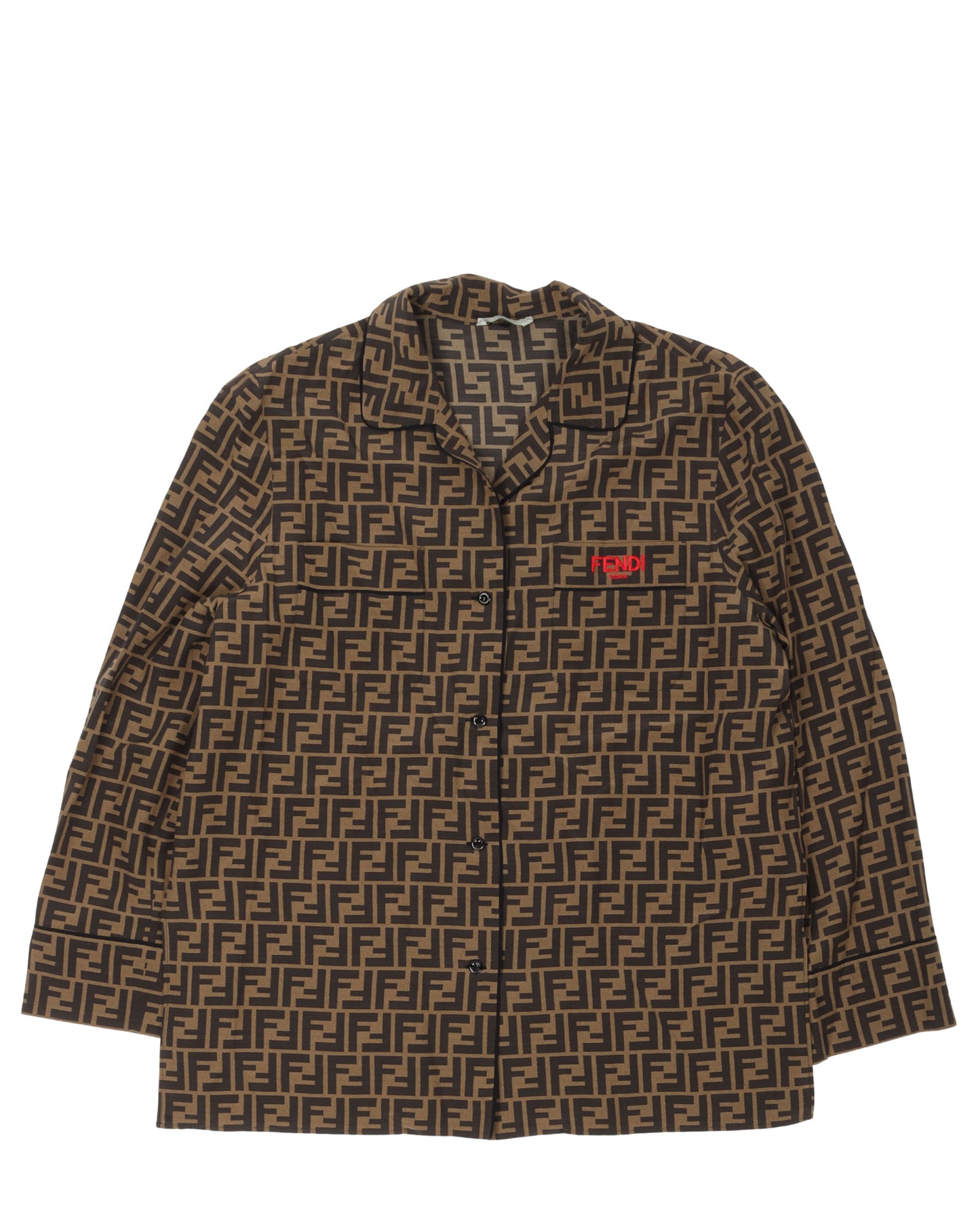 Monogram Silk Pajama Shirt