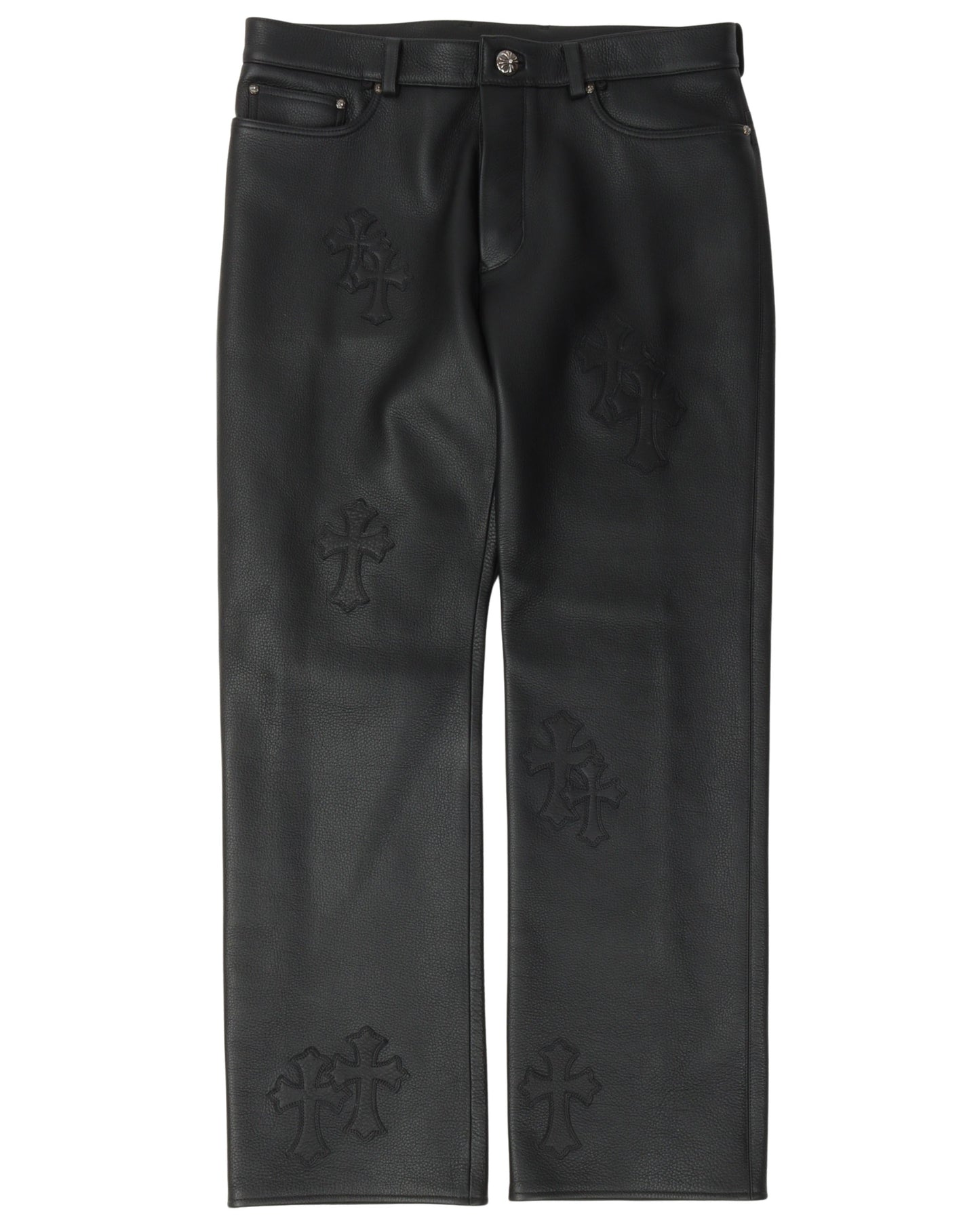 Cross Patch Leather Pants