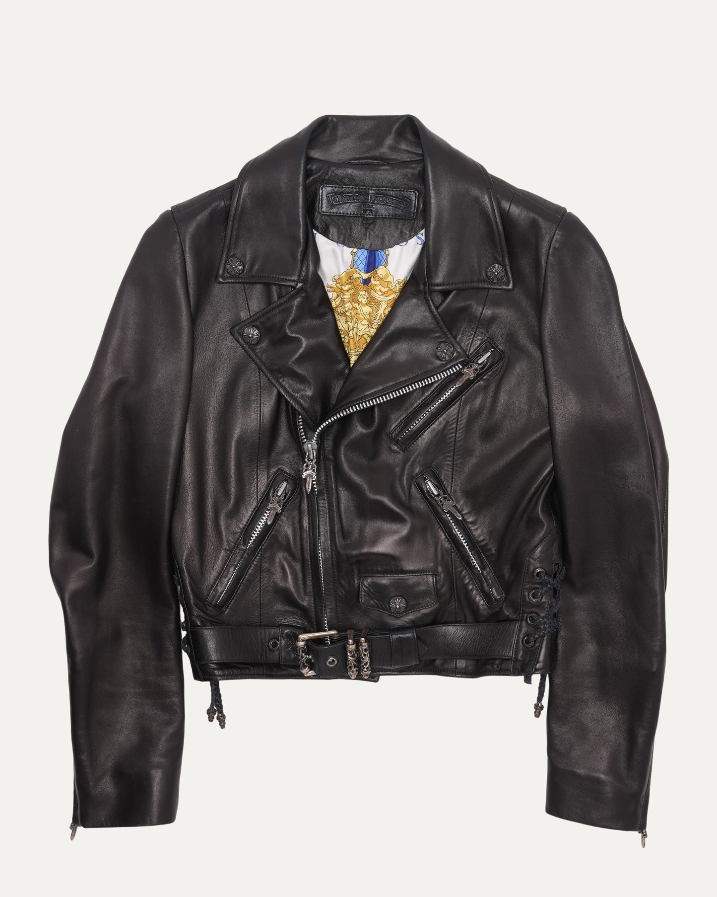 Hermes Silk Lined JJ Dean Leather Jacket