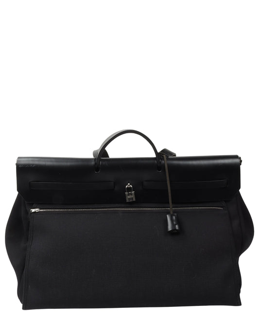Black Vache Hunter and Toile Herbag Zip Cabine 50 Palladium Hardware