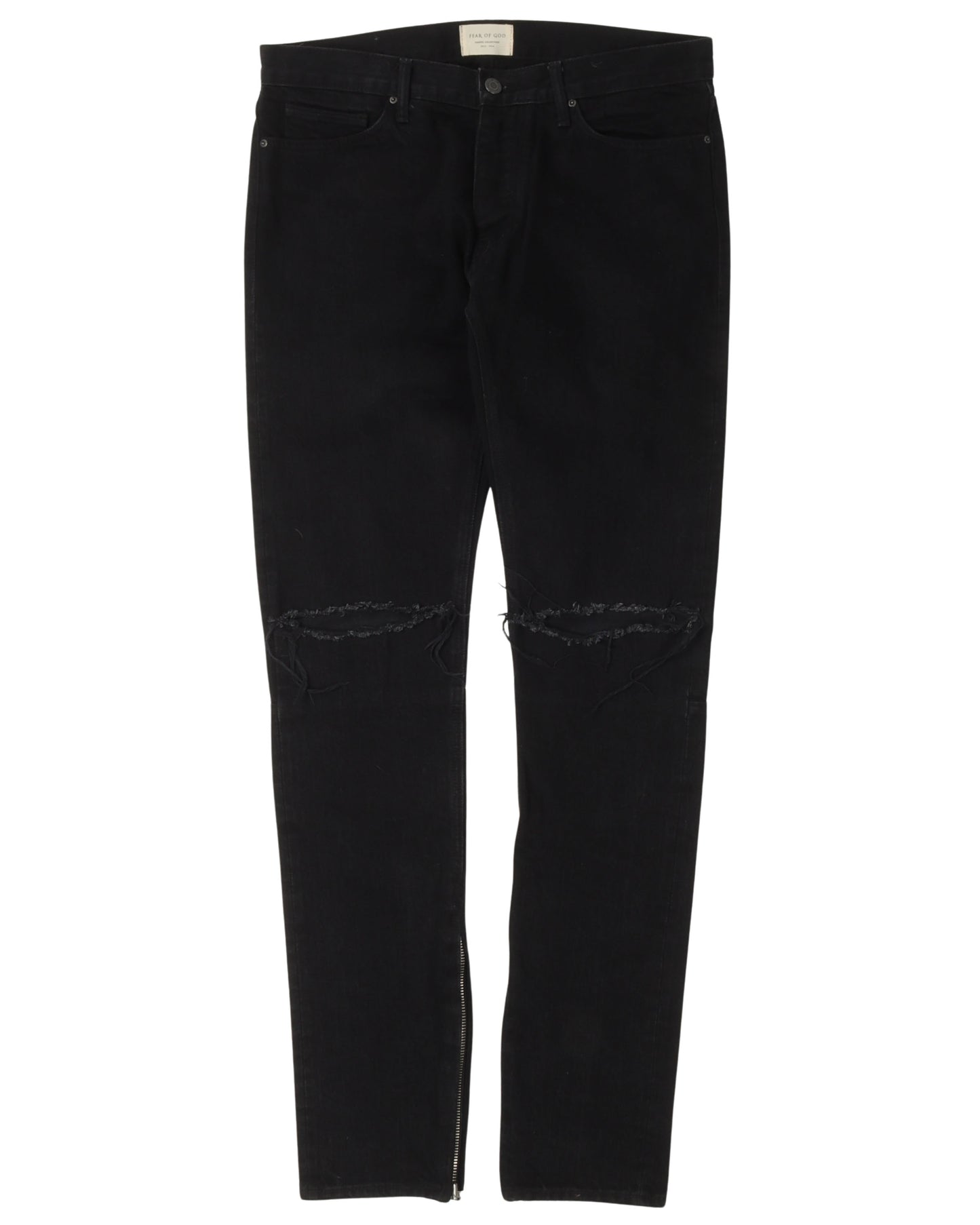 Fourth Collection Distressed Zipper Jeans