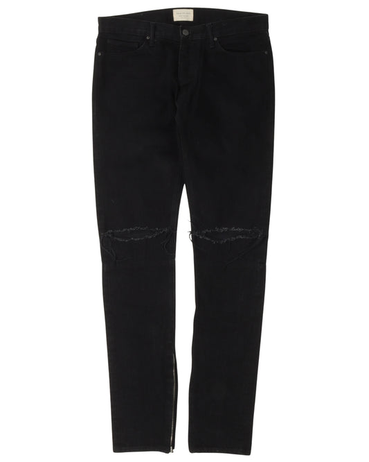 Fourth Collection Distressed Zipper Jeans