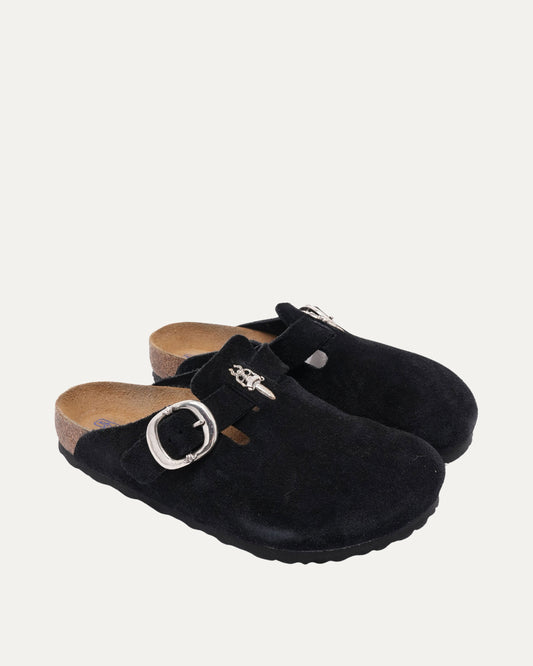 Dagger Embellished Birkenstock Boston Suede Mule