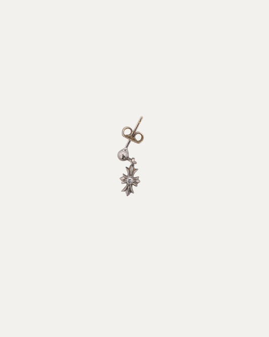 White Gold Diamond Tiny E Earring
