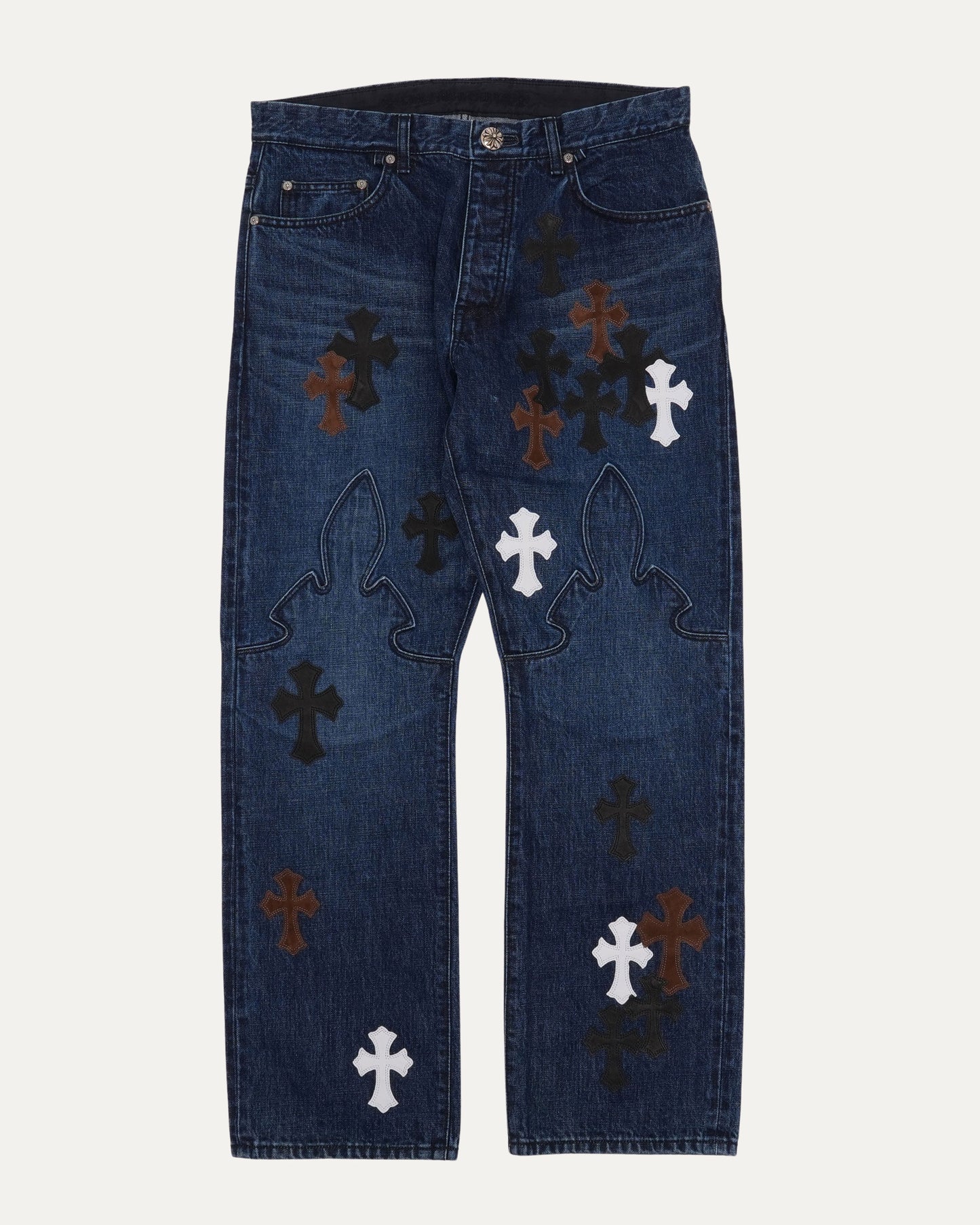 Turbo Diesel Cross Patch Fleur Knee Jeans