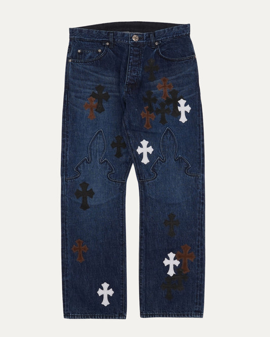 Turbo Diesel Cross Patch Fleur Knee Jeans