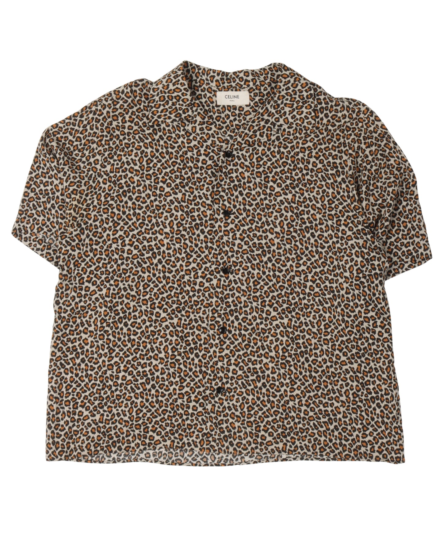Leopard Button Up Short Sleeve Shirt