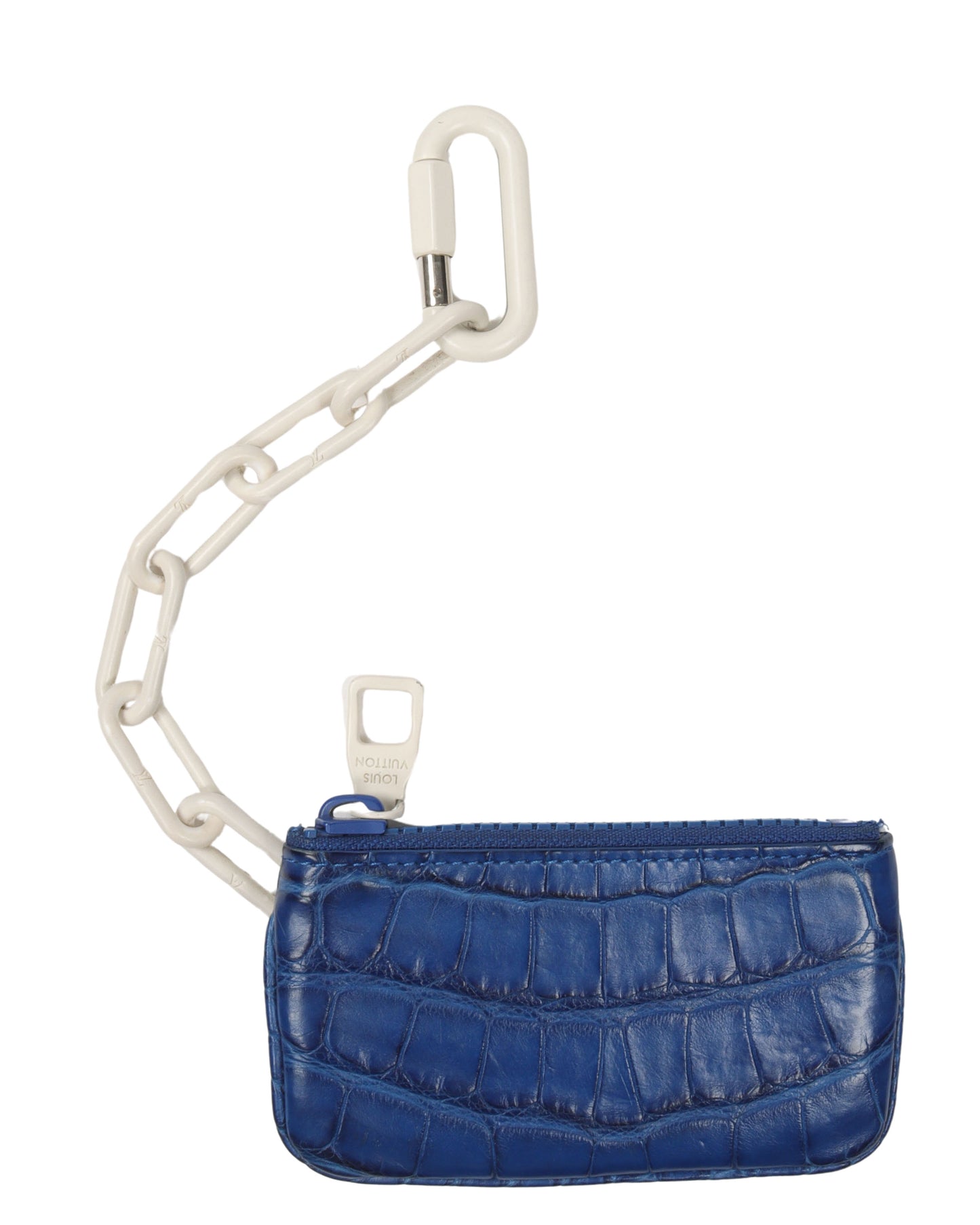 Crocodile Leather Coin Pouch w/ Chain