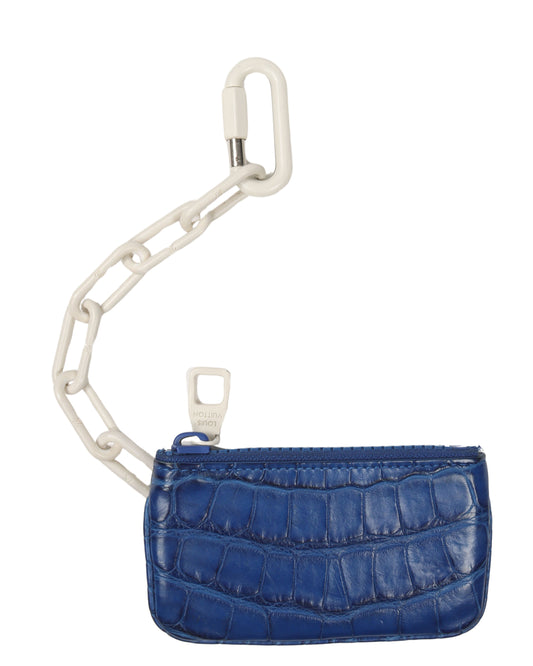 Crocodile Leather Coin Pouch w/ Chain
