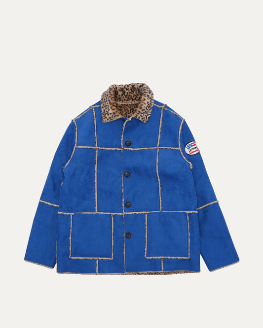 Reversible Faux Suede Leopard Coat