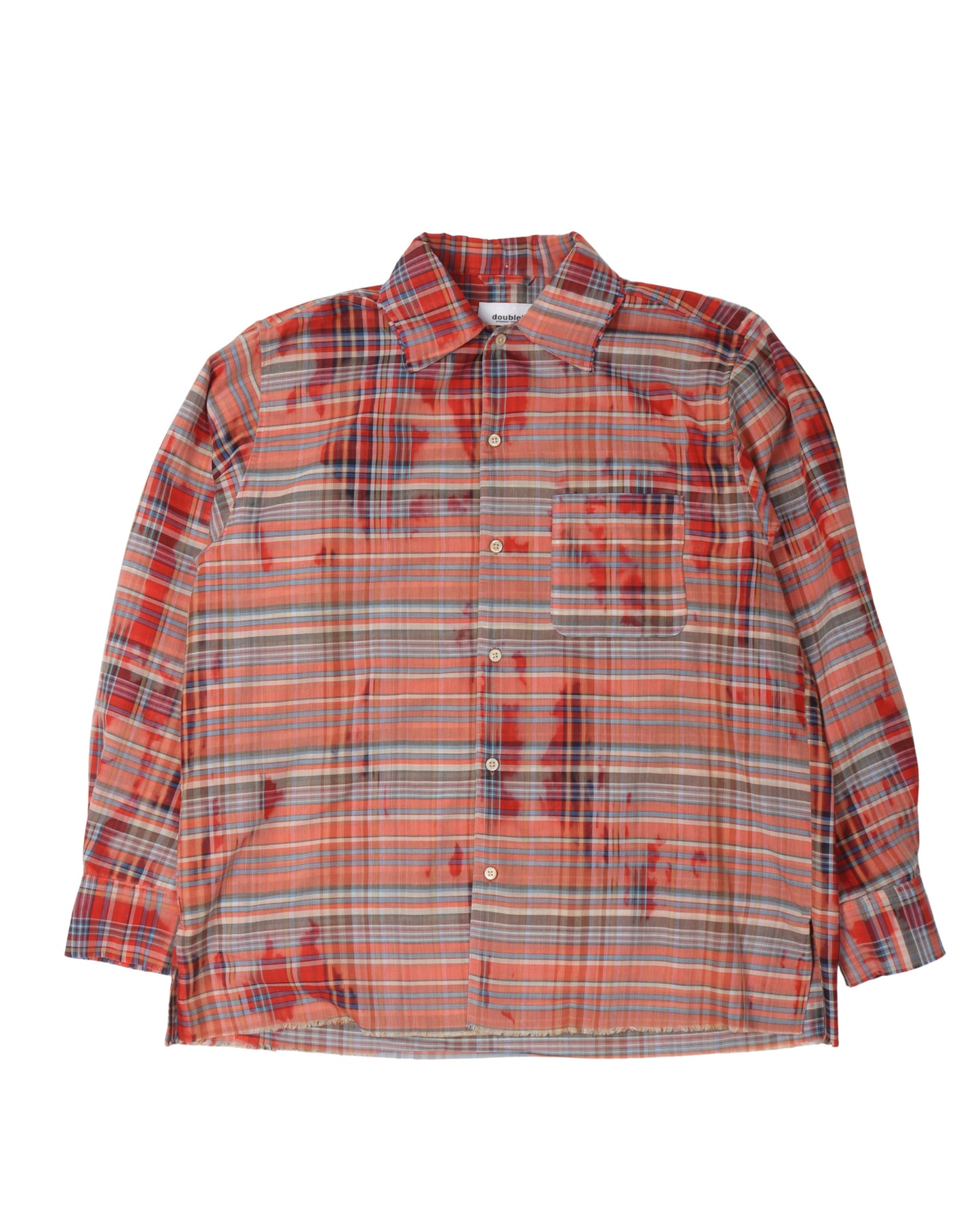 Plaid Raw Hem Shirt