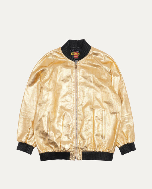 Dapper Dan Leather Bomber Jacket