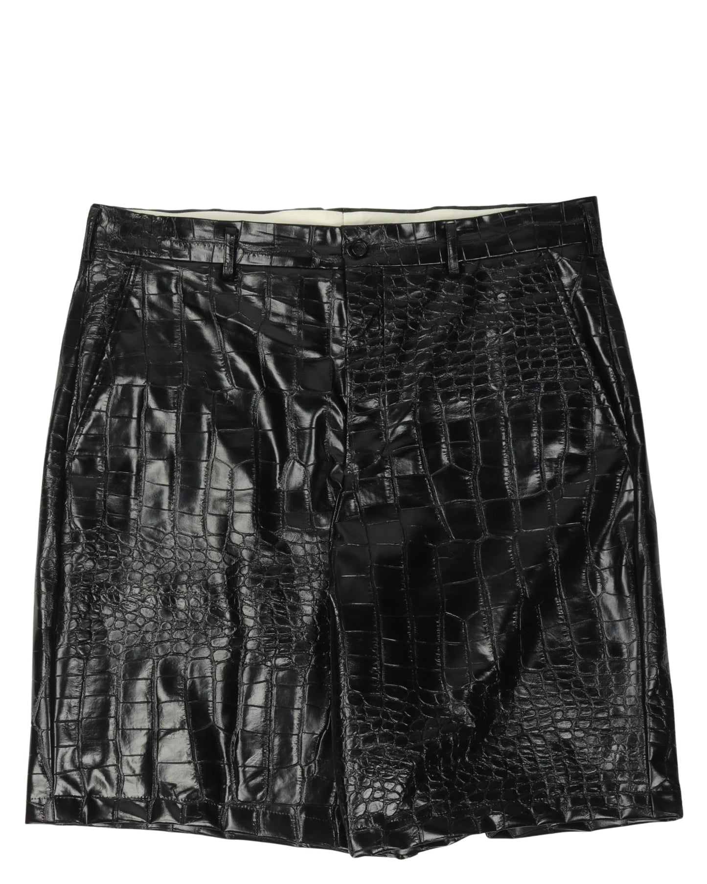 SS23 Faux Crocodile Leather Oversized Shorts