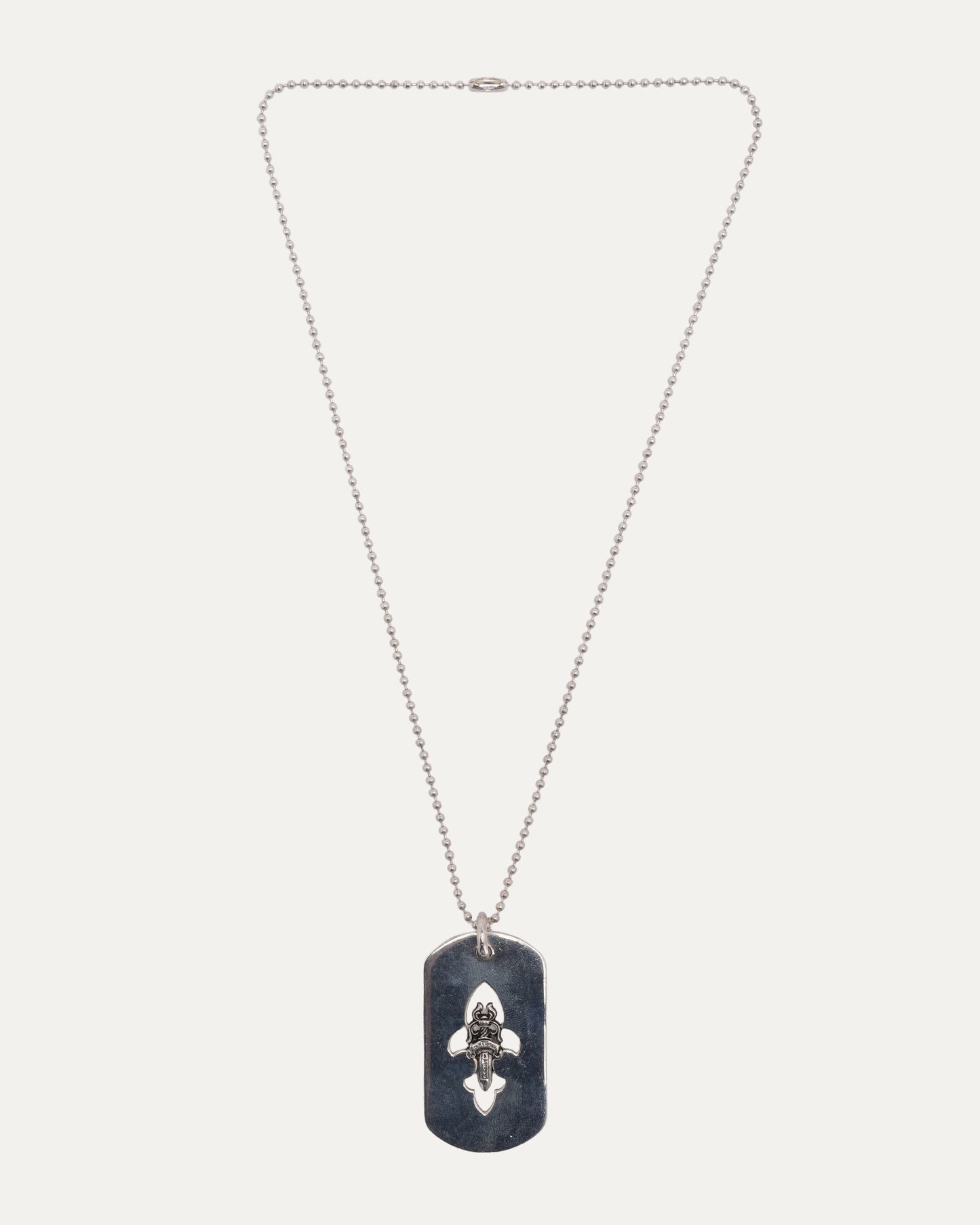 Cross Cutout Dagger Dog Tag Pendant