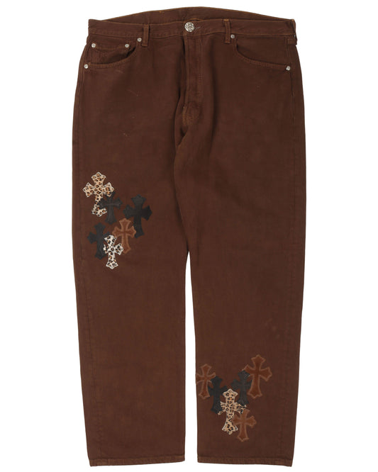 NYFW Leopard Levi's Cross Patch Jeans