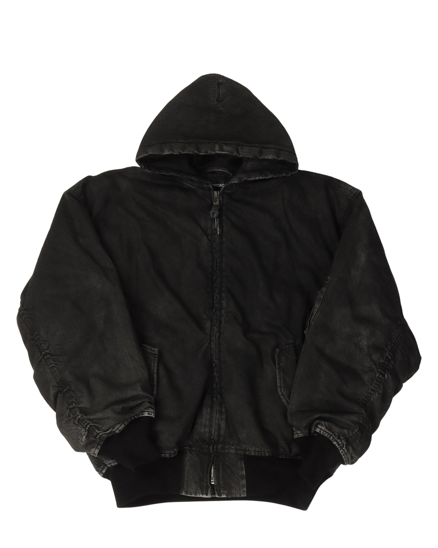 Oversized Denim Hooded Work Jacket