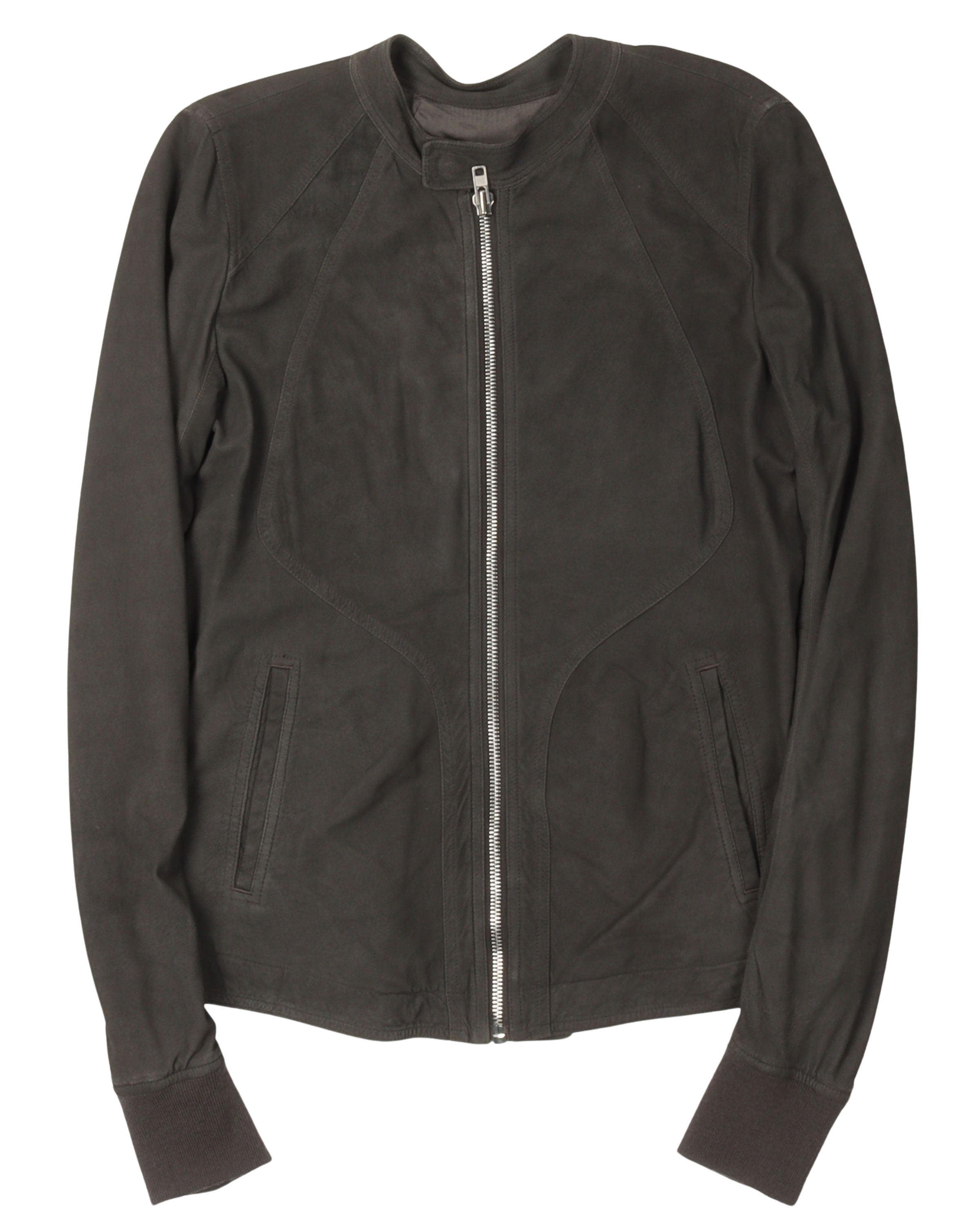 Rick Owens Blistered Suede Intarsia Jacket