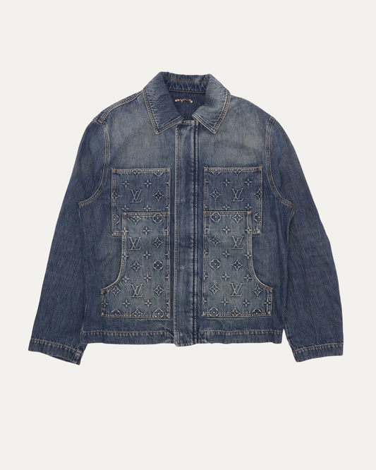 Monogram Embossed Workwear Denim Jacket