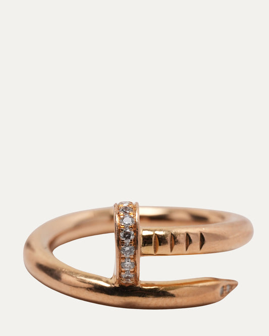 Gold and Diamond Nail Ring