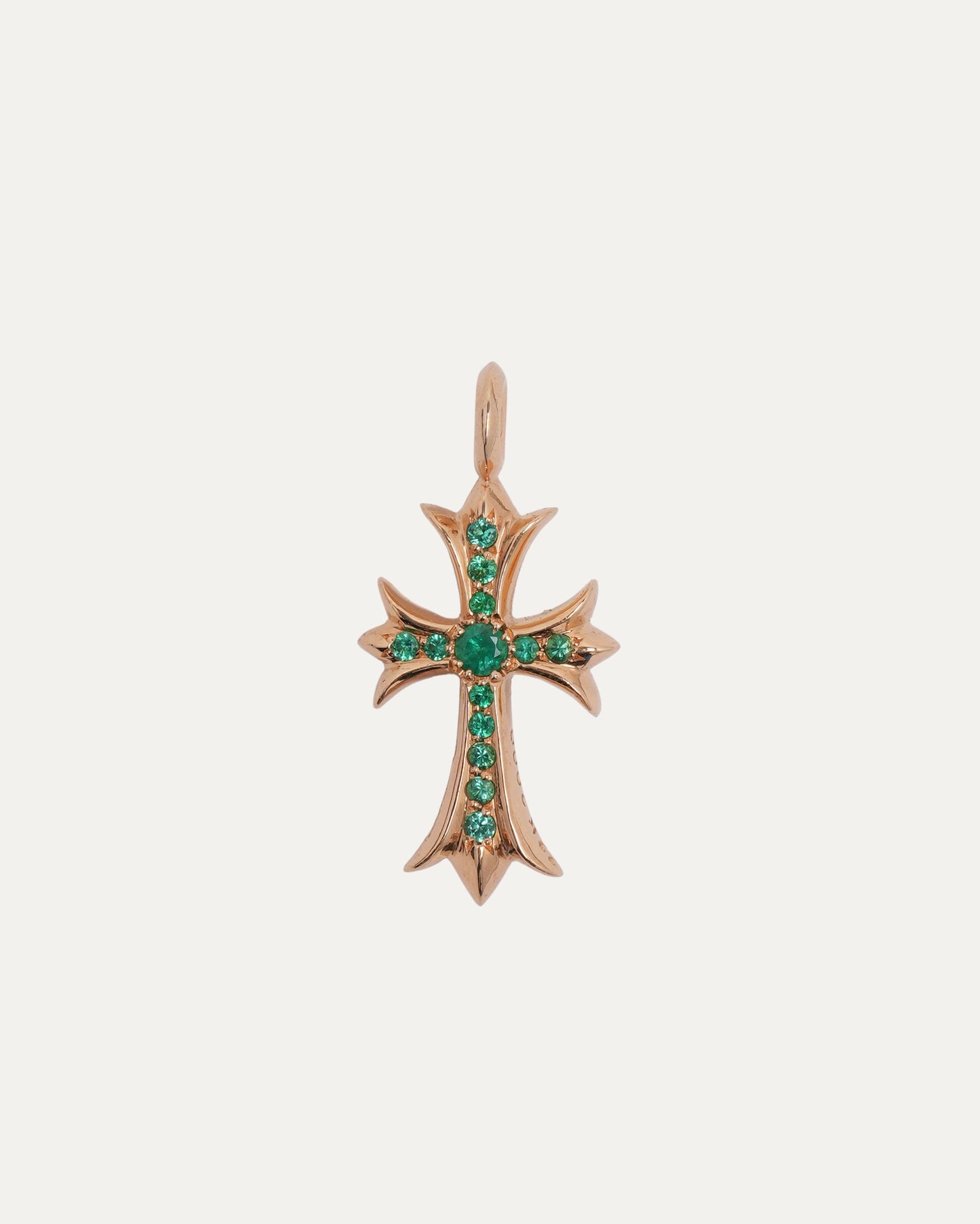 Gold Emerald Tiny Fat Pendant
