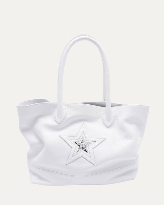 Silver Embellished Star Patch Shoulder Bag