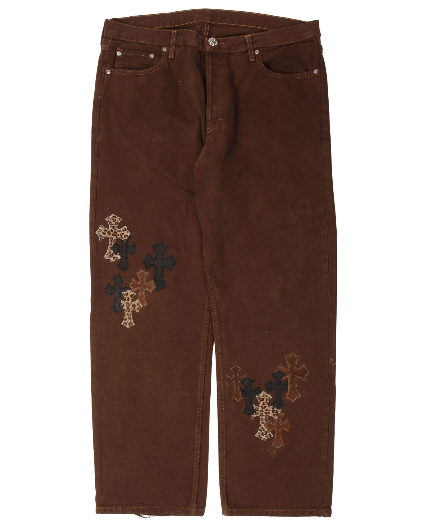 NYFW Leopard Levi's Cross Patch Jeans
