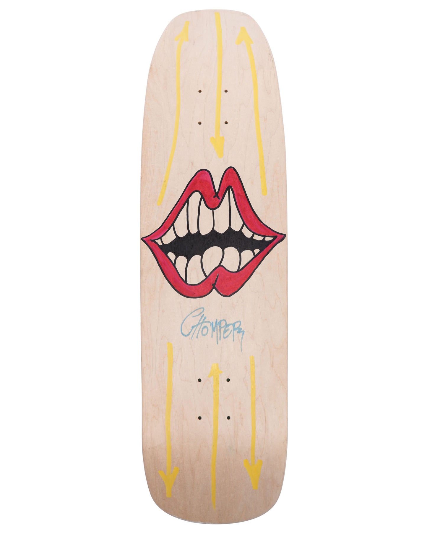 'Chomper' Hand-Painted Skateboard Deck