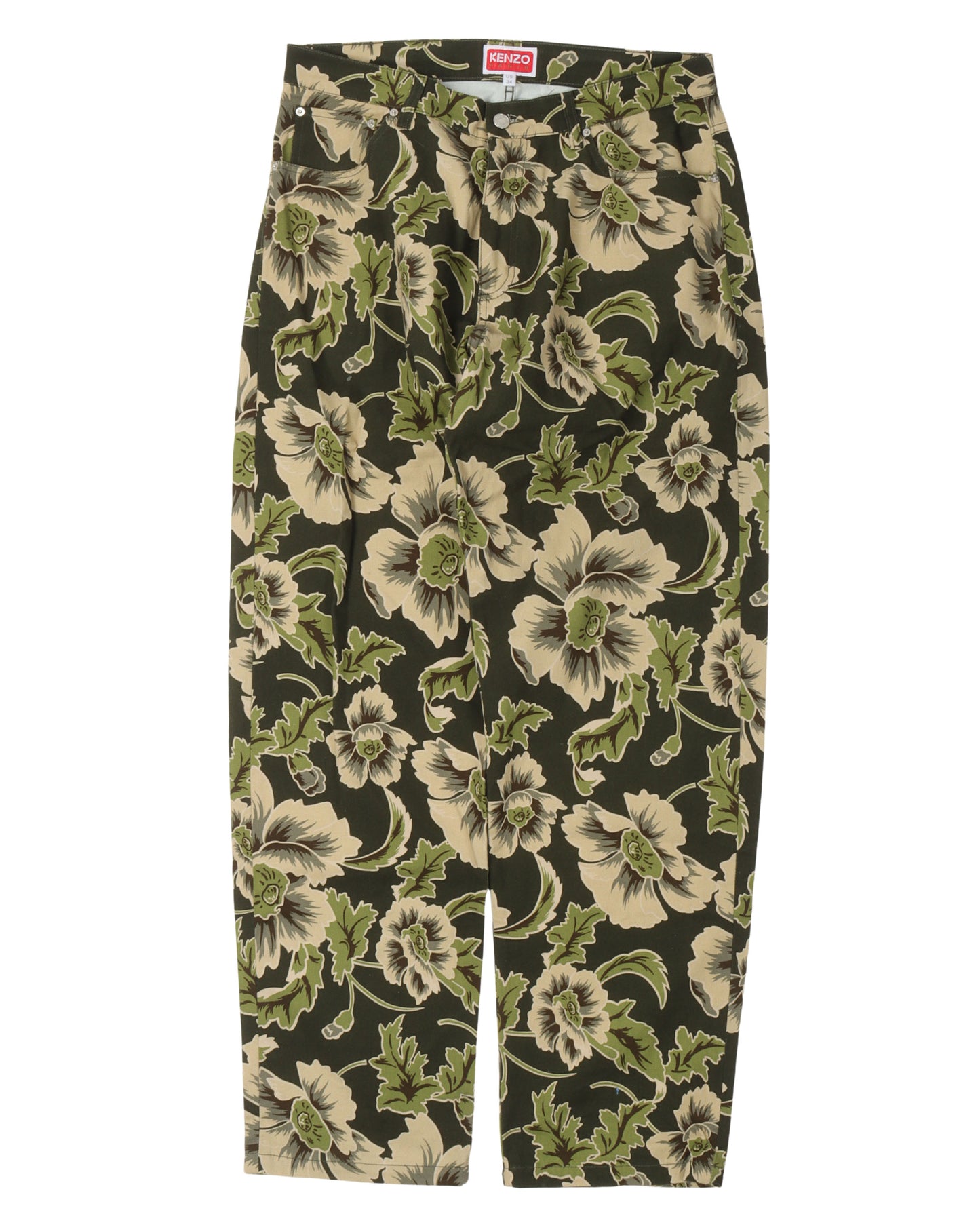 Floral Print Loose Fit Jeans