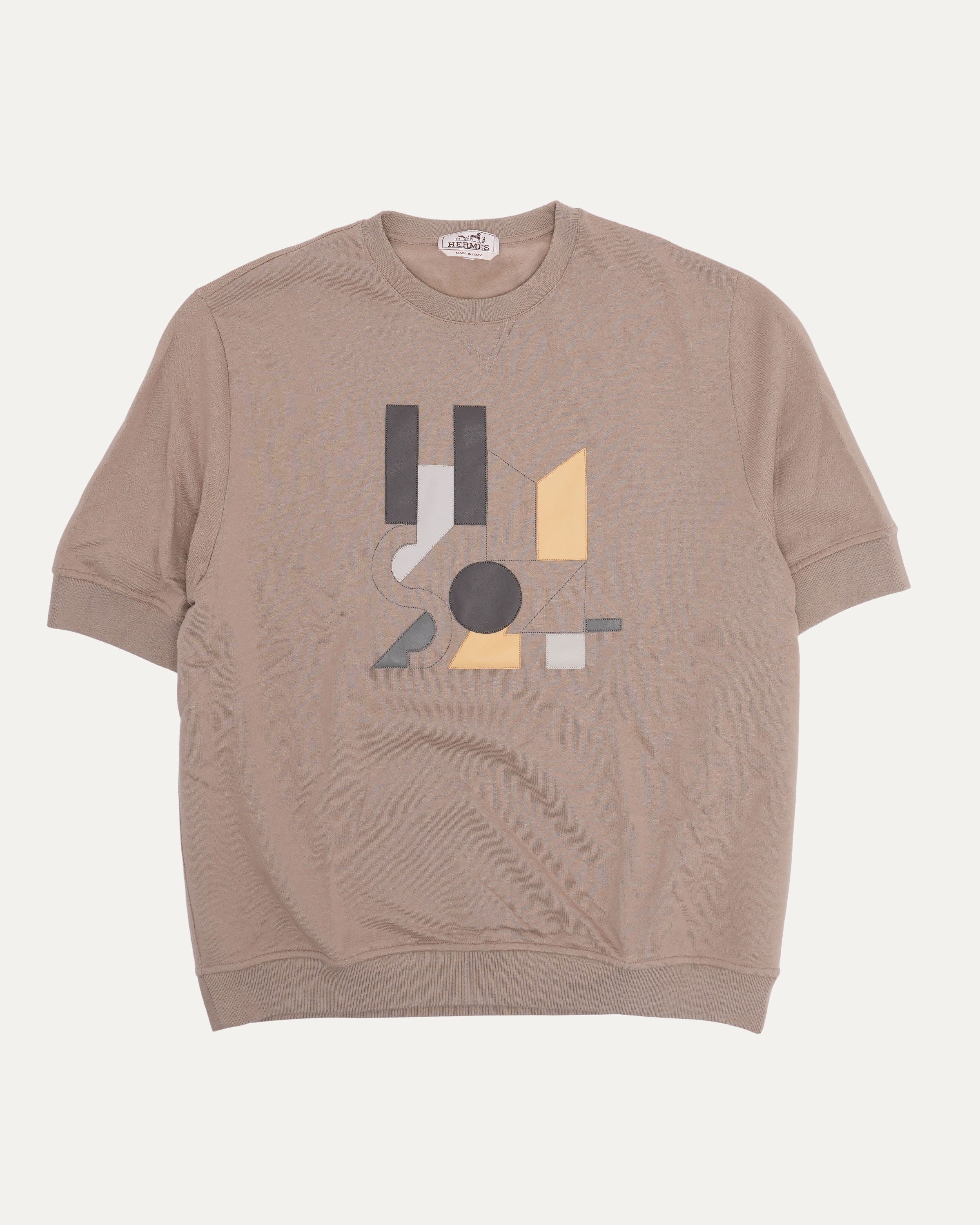 Hermes Leather Applique Short Sleeve Sweatshirt – Justin Reed