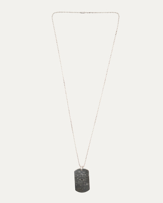 Cemetery Cross Dog Tag with Ball Chain