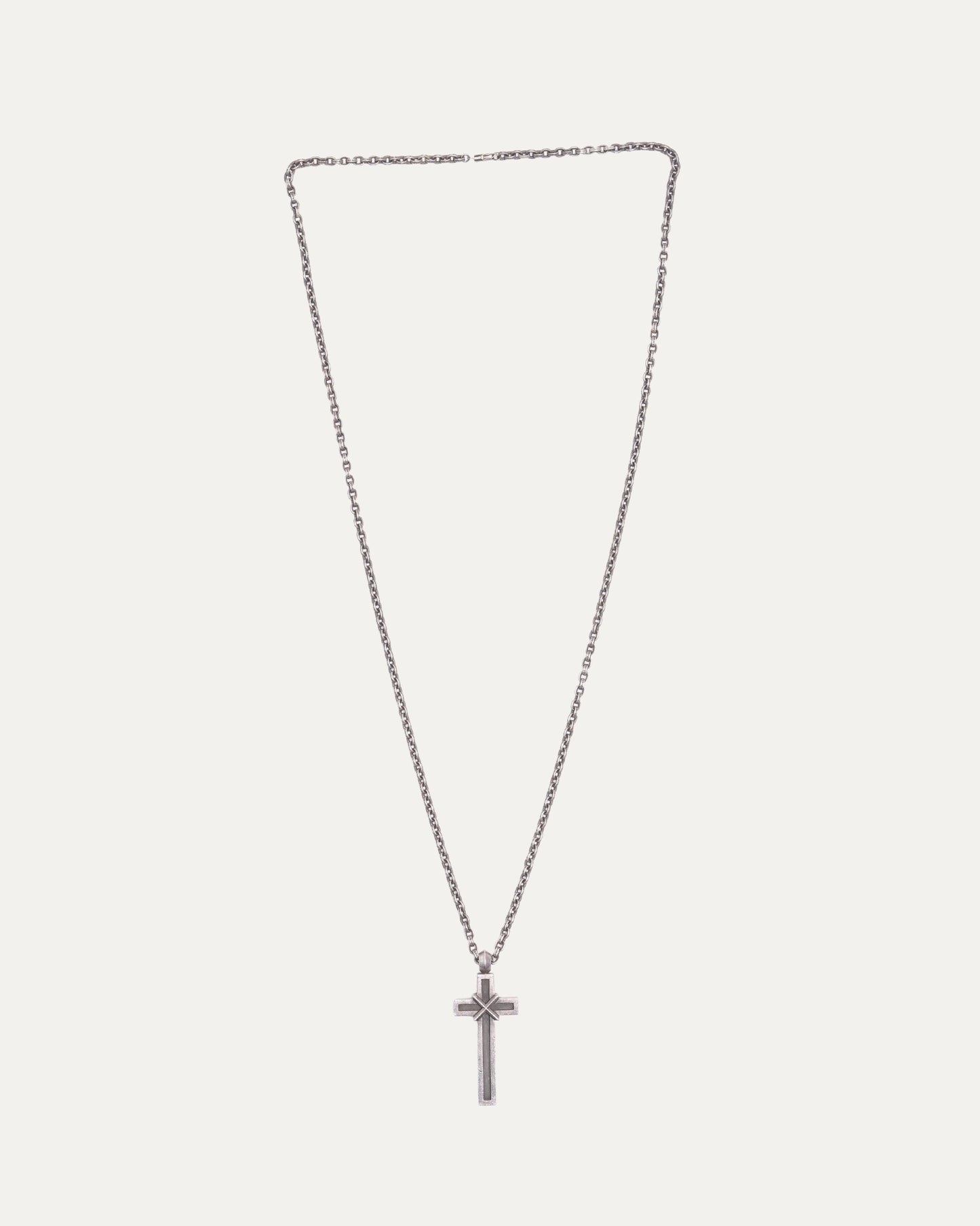 Mapplethorpe Cross Pendant on Paper Chain 40 inches
