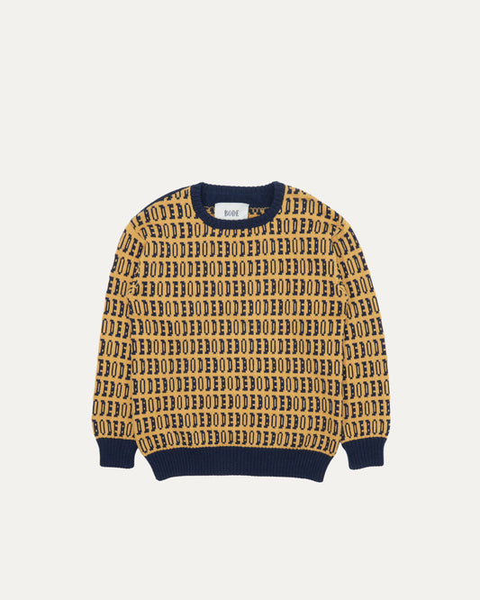 Wool Monogram Logo Print Sweater