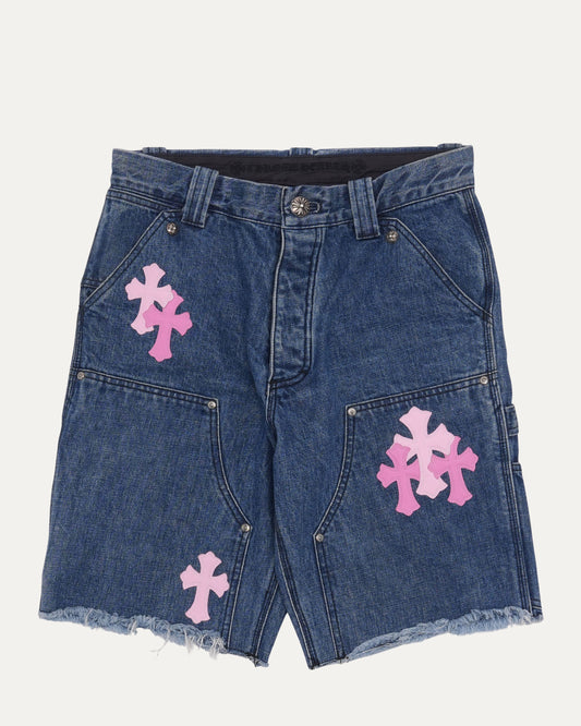 Turbo Diesel Cross Patch Double Knee Jean Shorts