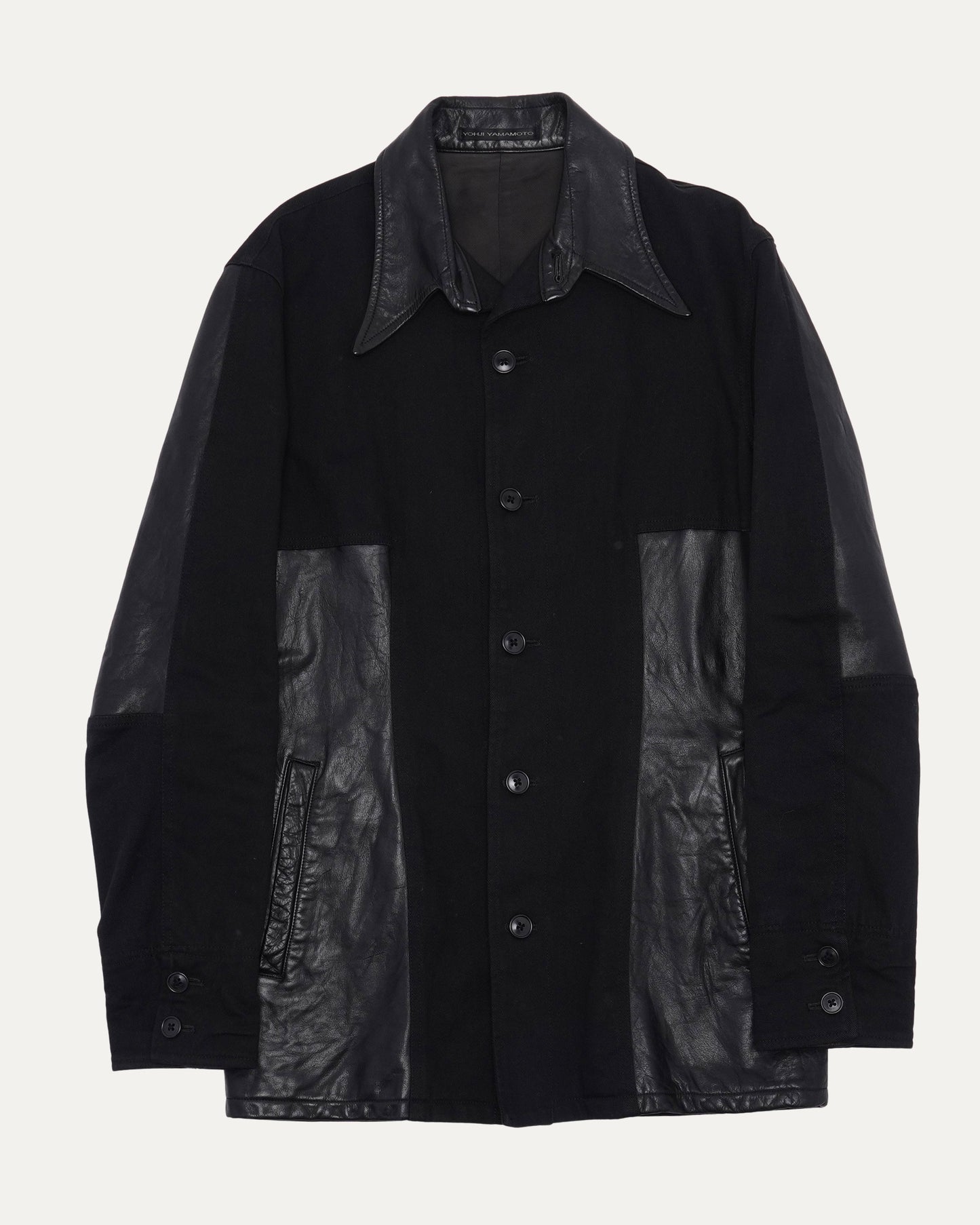 Leather Wool Shirt Jacket