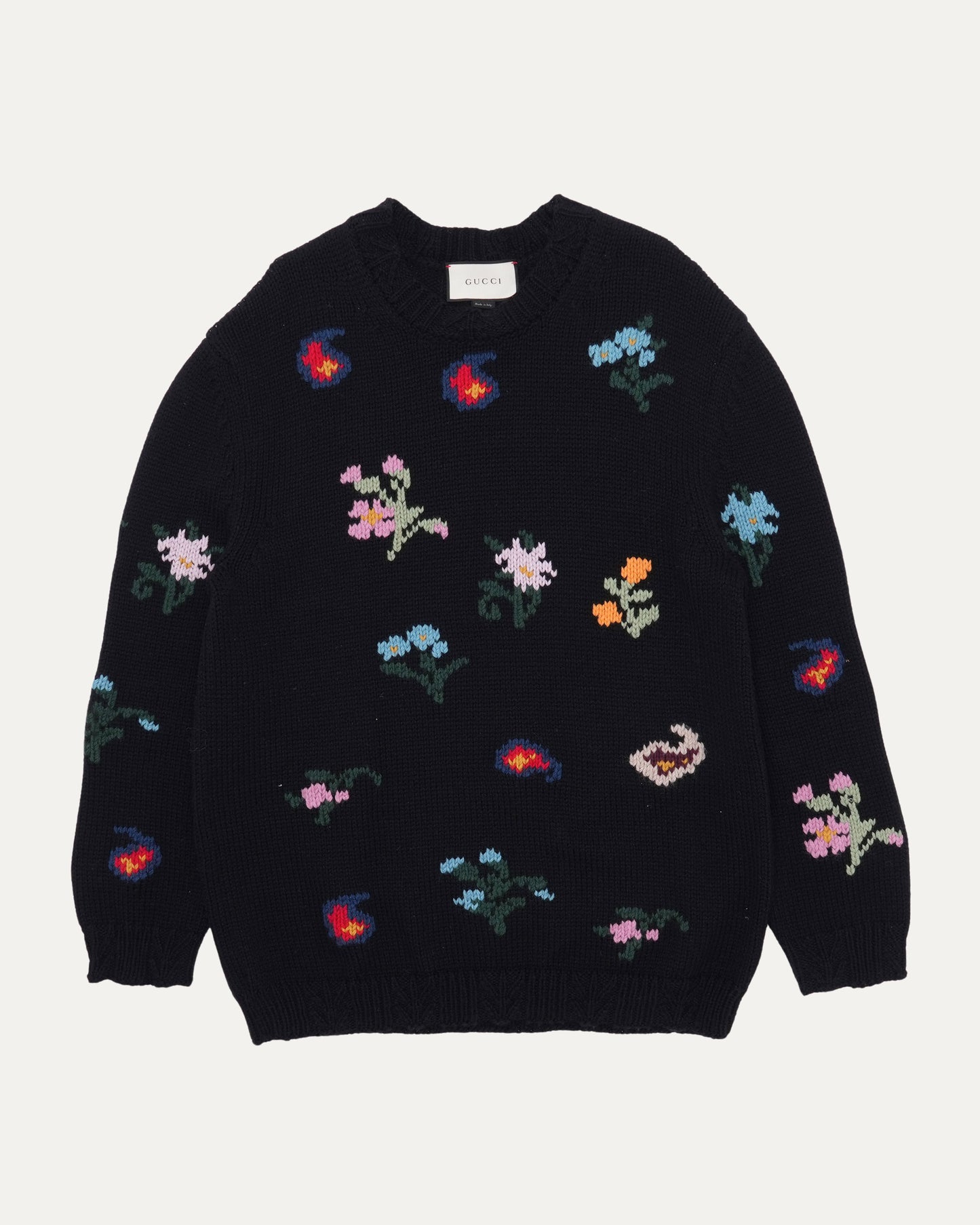 Garden Floral Intarsia Knit Sweater