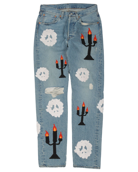 Virgil Abloh Embroidered Levi's Jeans