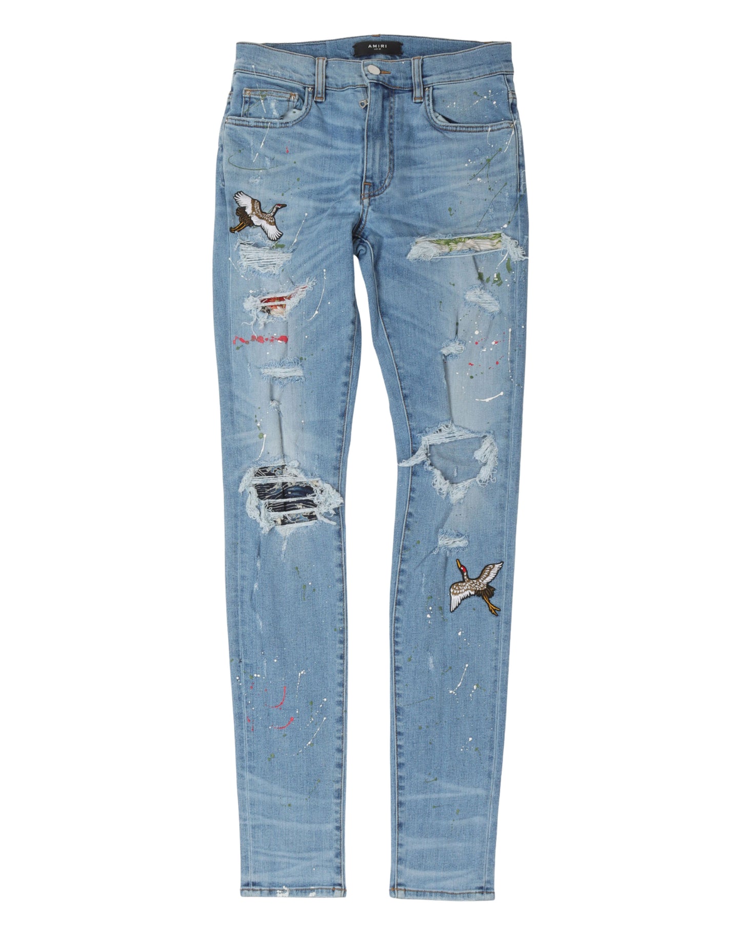 Distressed Crane Patch Jeans