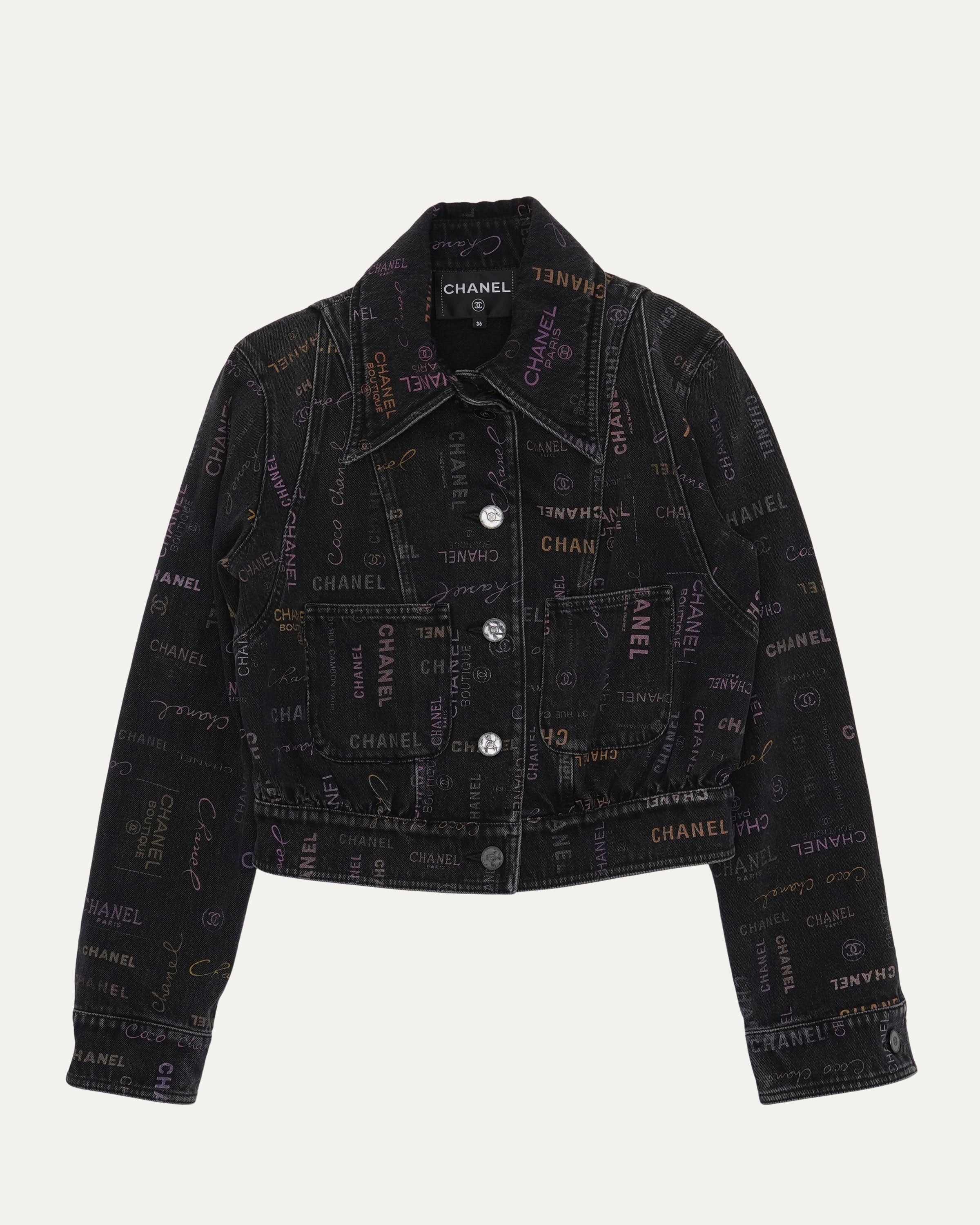Chanel Cropped Multi-Logo Denim Jacket – Justin Reed