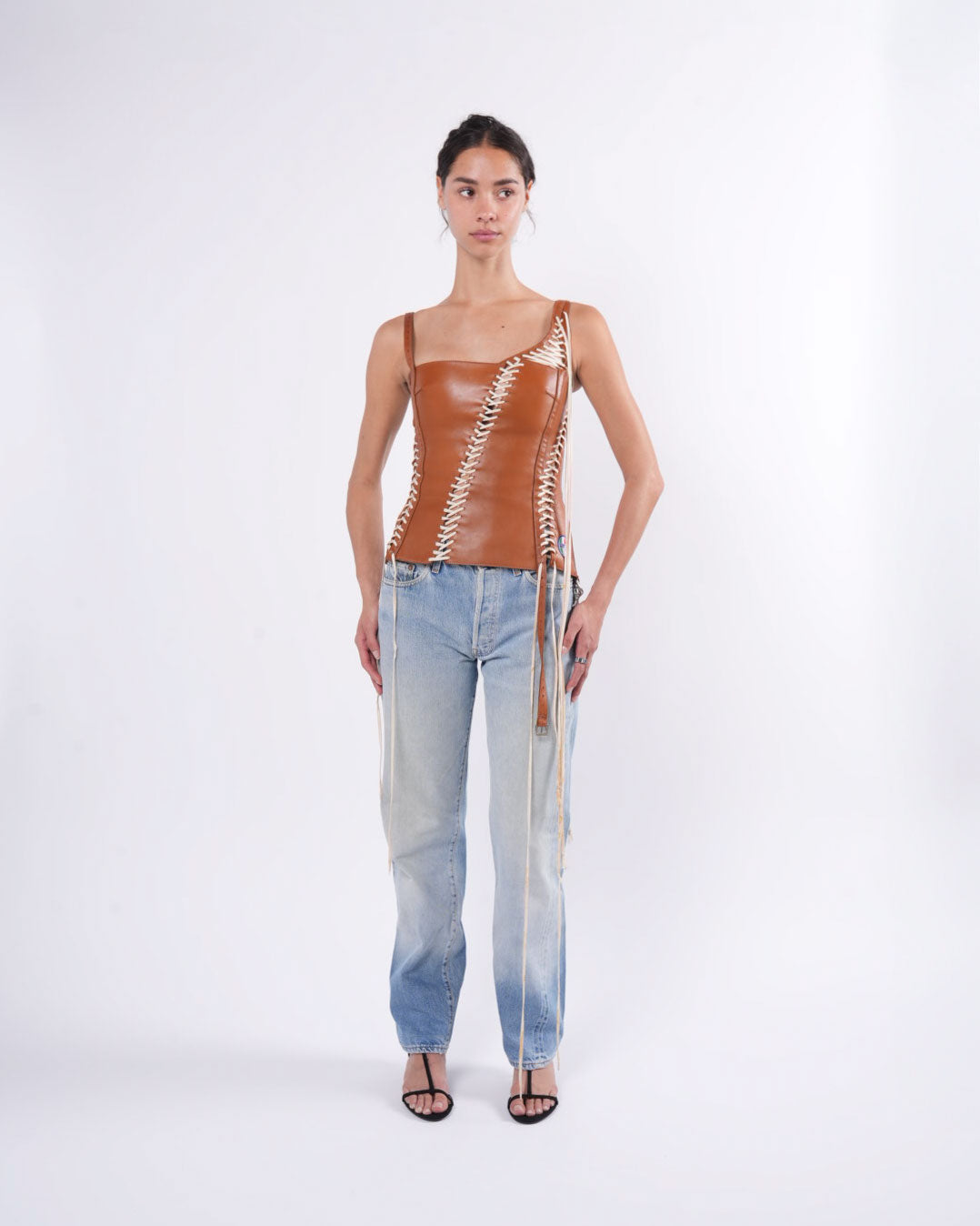 SS 2003 Tobacco Leather Corset