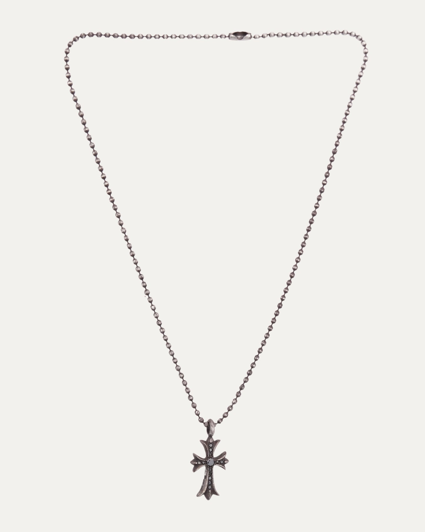 Black Diamond Tiny Fat on Ball Chain Necklace