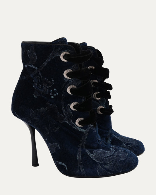 Velvet Lace Up Heels