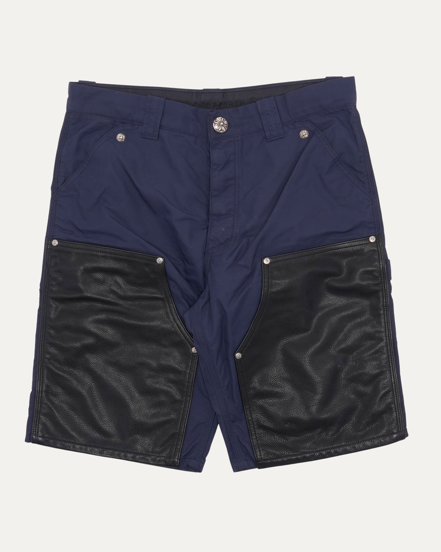 Nylon and Leather Double Knee Shorts