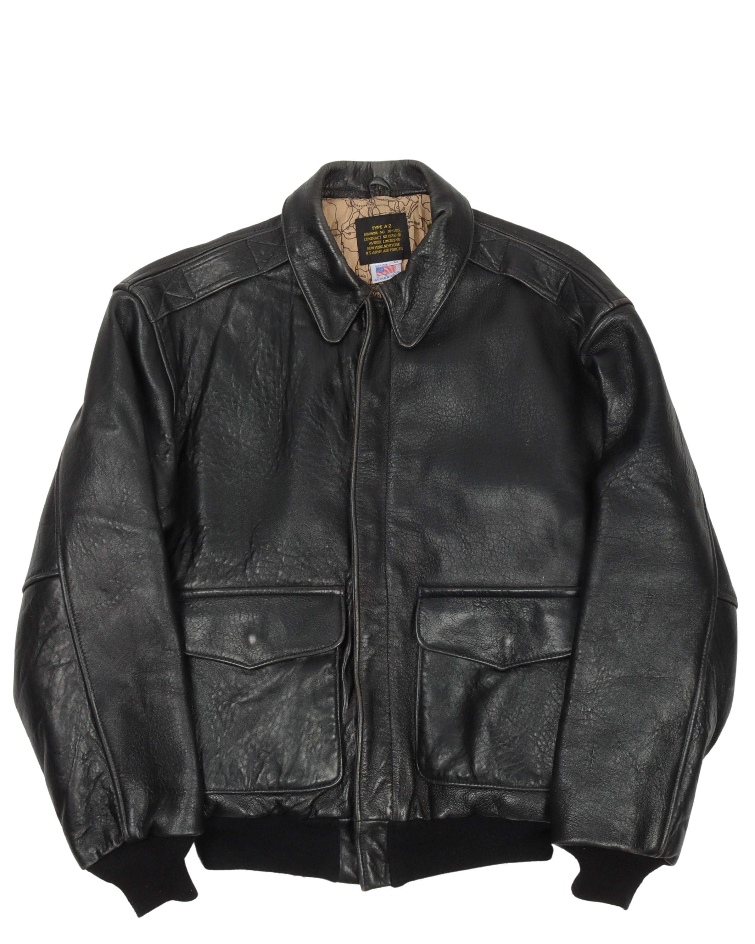 a-2 backpack leather averix SKY Charmer A2 Jacket VINTAGE BROWN / S but shrunken Vintage Avirex Type A-2 Leather