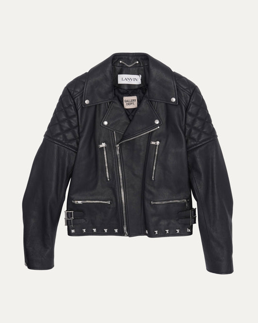 Gallery Dept. G and L Patch Studded Leather Biker Jacket