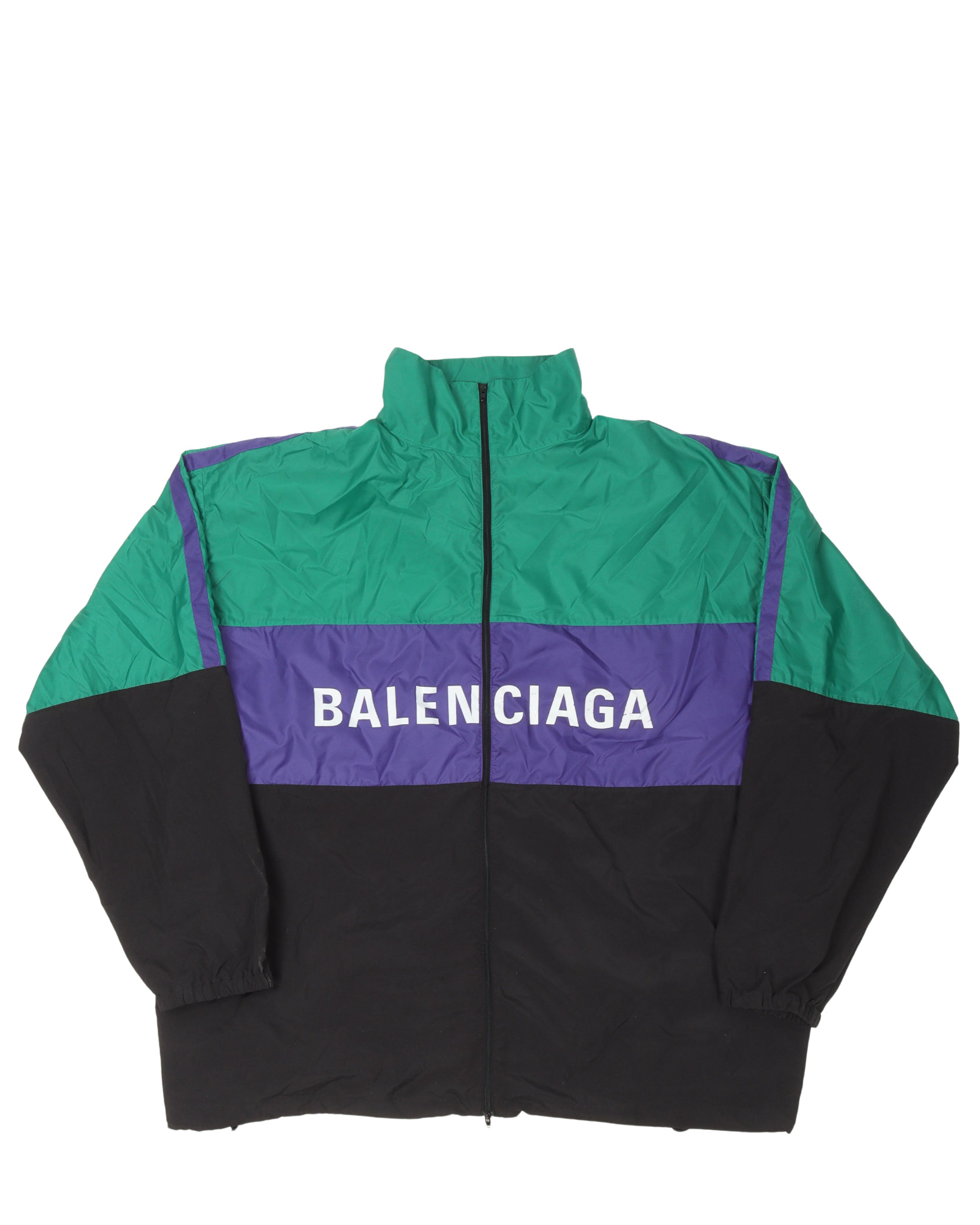 Balenciaga Colour-Block Cotton-Shell Jacket