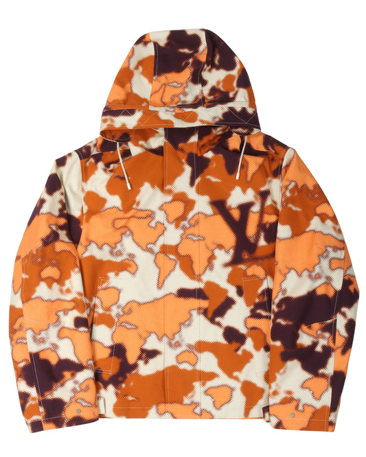 World Map Cotton Hooded Blouson