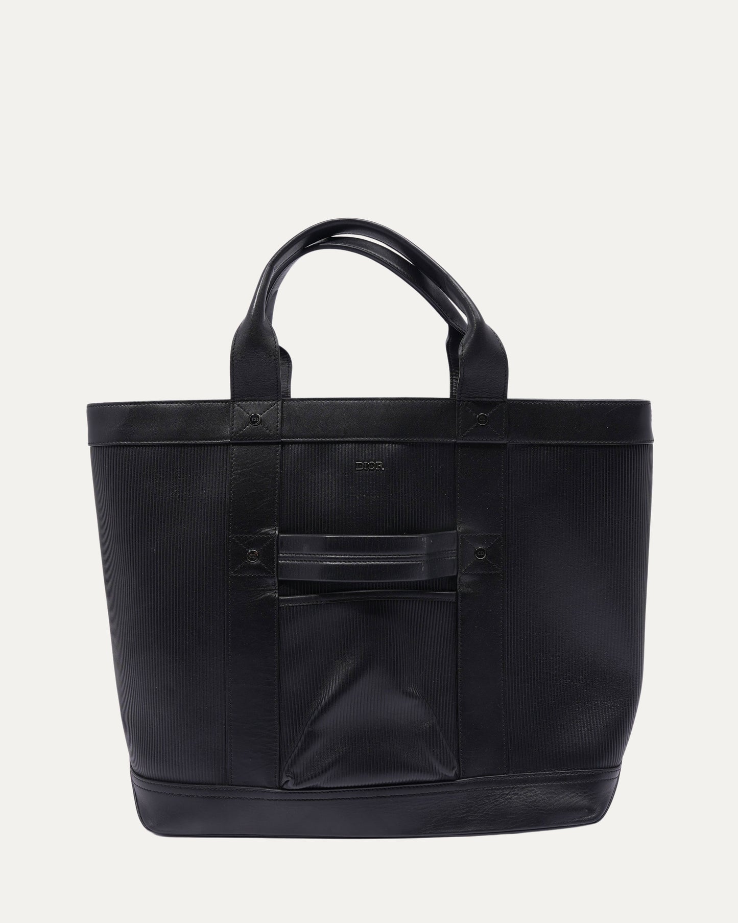 Peter Doig Ribbed Leather Shopper Travel Tote